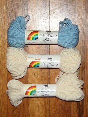 3 Skeins Scovill Dritz Luxury Wool Needlepoint Yarn